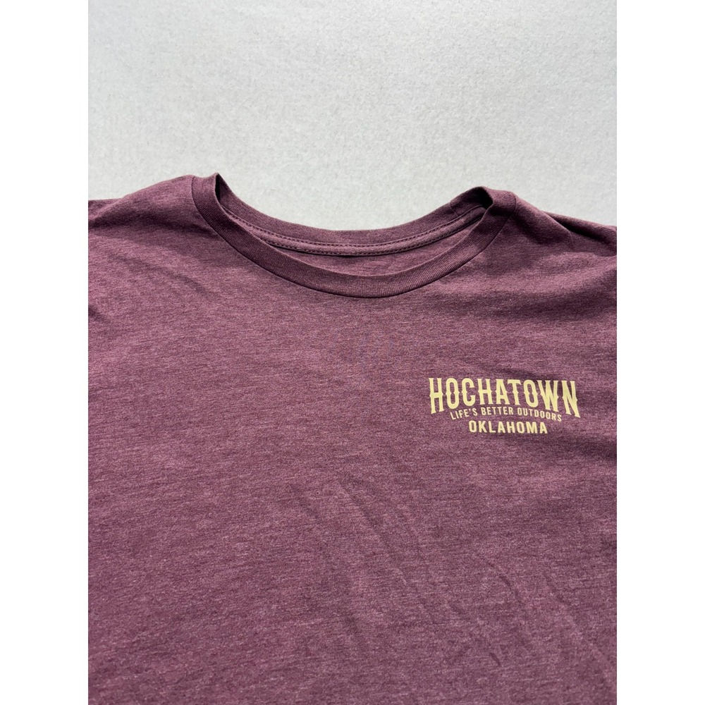 Hochatown Oklahoma Shirt Mens Large Purple Mountain Graphic Double Sided Tee - Picture 2 of 9